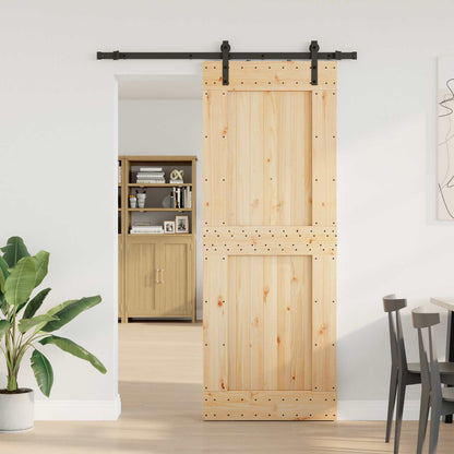 Schuifdeur NARVIK Naturel en Zwart 85 x 210 cm (152,5 cm)