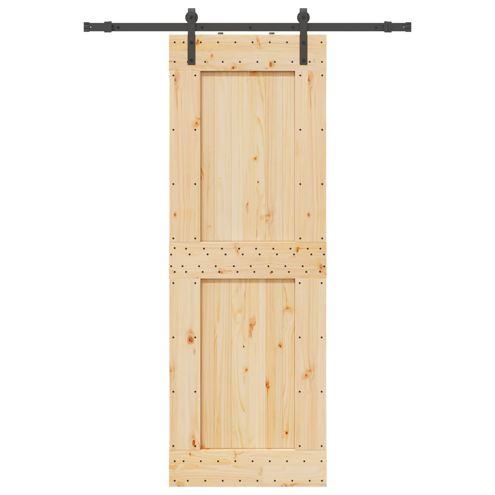 Schuifdeur NARVIK Naturel en Zwart 85 x 210 cm (152,5 cm)