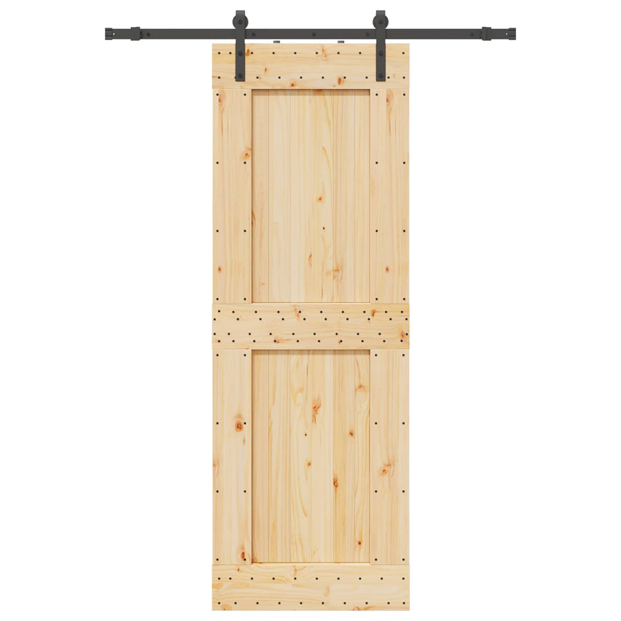 Schuifdeur NARVIK Naturel en Zwart 85 x 210 cm (152,5 cm)