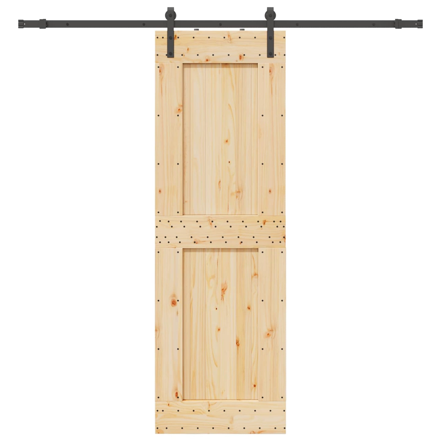 Schuifdeur NARVIK Naturel en Zwart 70 x 210 cm (213,5 cm)