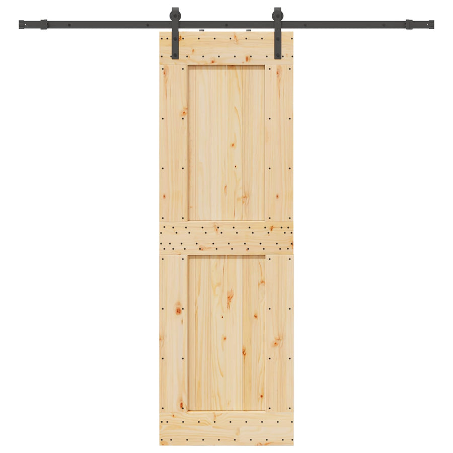 Schuifdeur NARVIK Naturel en Zwart 70 x 210 cm (213,5 cm)