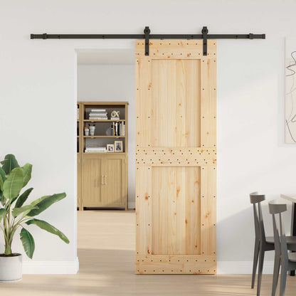 Schuifdeur NARVIK Naturel en Zwart 80 x 210 cm (213,5 cm)