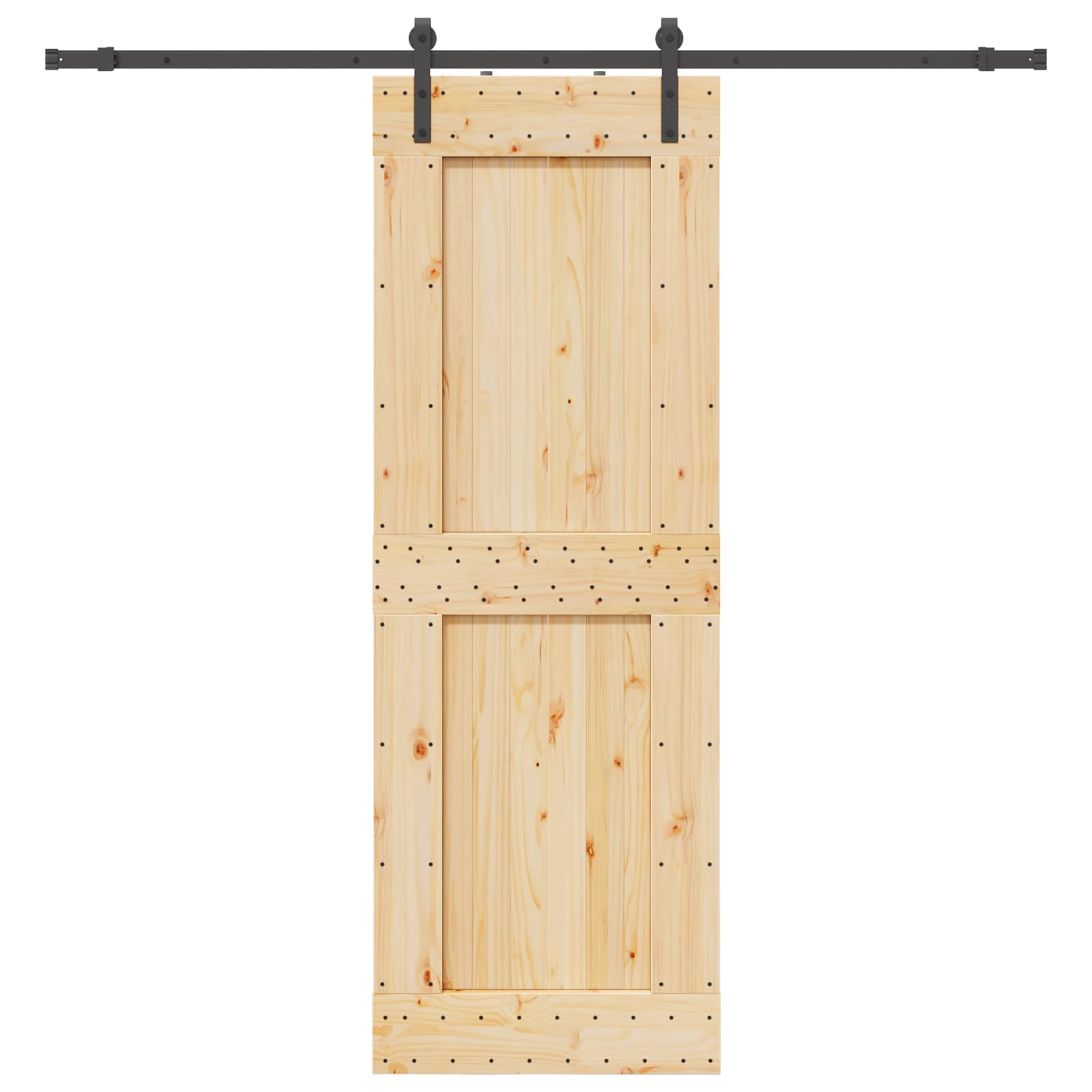 Schuifdeur NARVIK Naturel en Zwart 80 x 210 cm (213,5 cm)