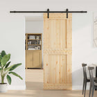 Sliding door NARVIK Natural and Black 85 x 210 cm (213.5 cm)