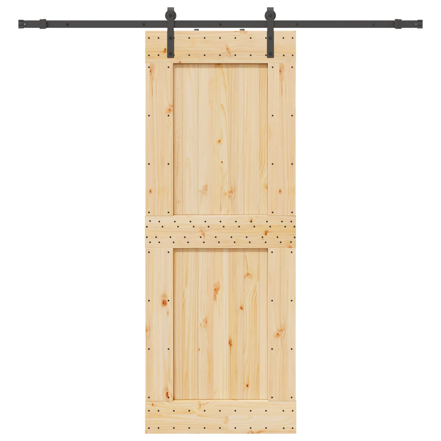 Schuifdeur NARVIK Naturel en Zwart 85 x 210 cm (213,5 cm)