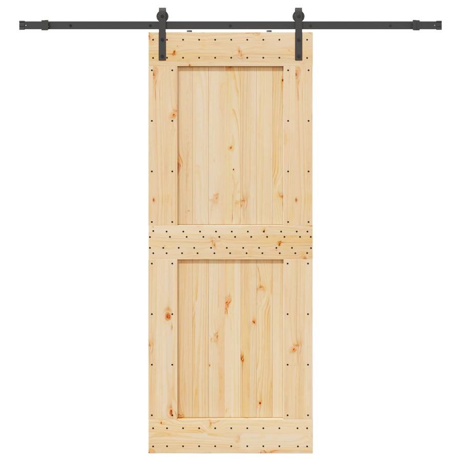 Schuifdeur NARVIK Naturel en Zwart 90 x 210 cm (213,5 cm)