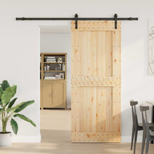 Schuifdeur NARVIK Naturel en Zwart 95 x 210 cm (213,5 cm)