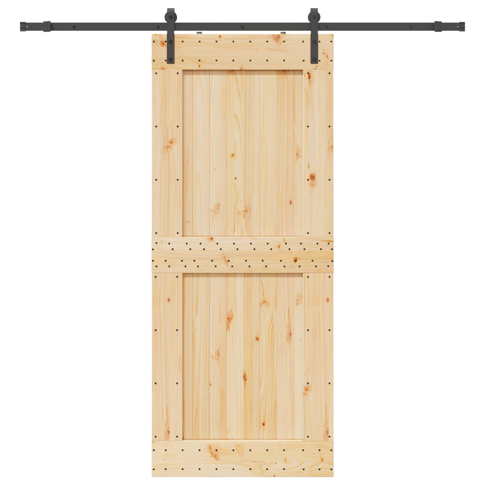 Schuifdeur NARVIK Naturel en Zwart 95 x 210 cm (213,5 cm)