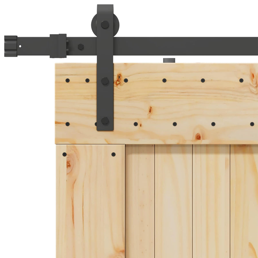 Schuifdeur NARVIK Naturel en Zwart 100 x 210 cm (213,5 cm)