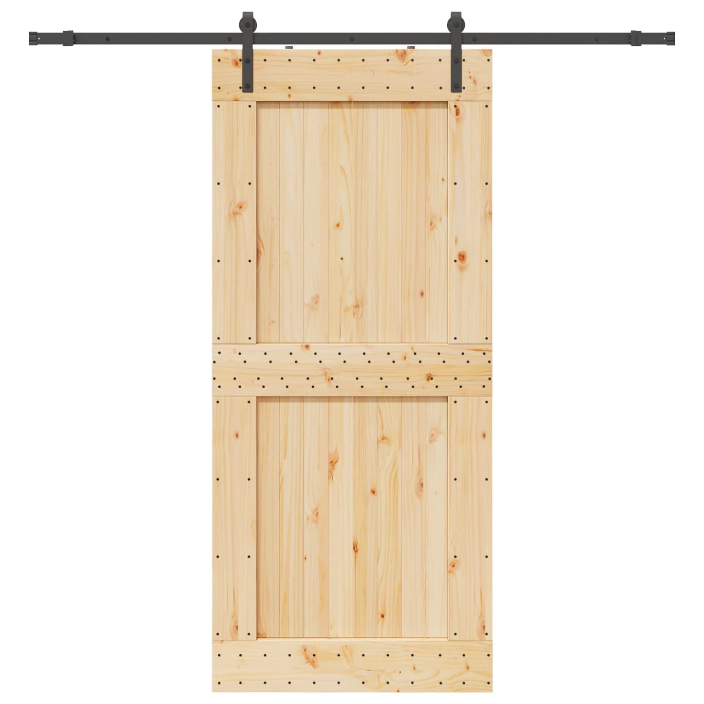 Schuifdeur NARVIK Naturel en Zwart 100 x 210 cm (213,5 cm)