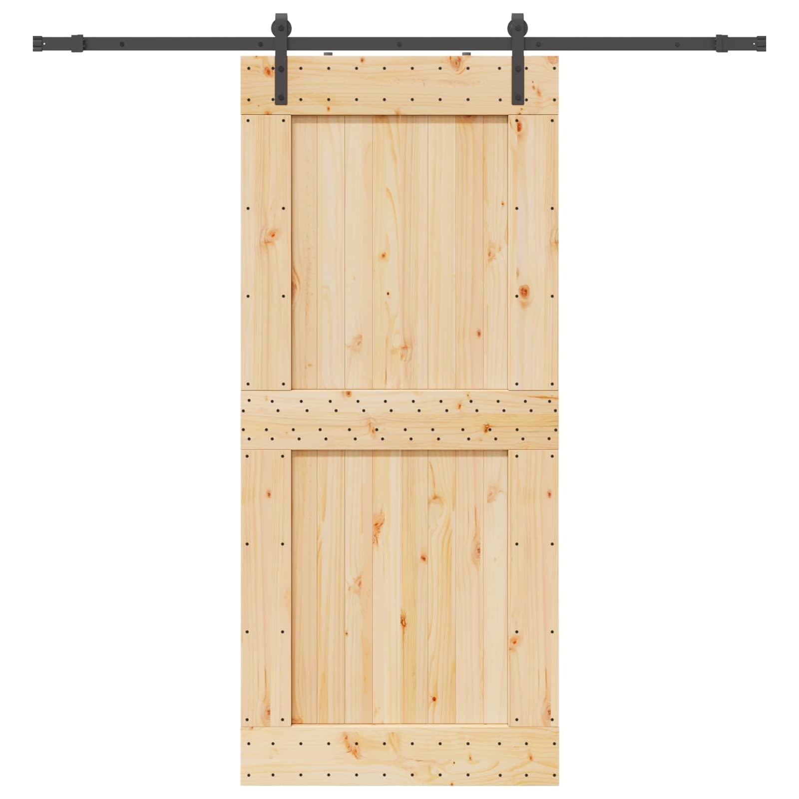 Schuifdeur NARVIK Naturel en Zwart 100 x 210 cm (213,5 cm)