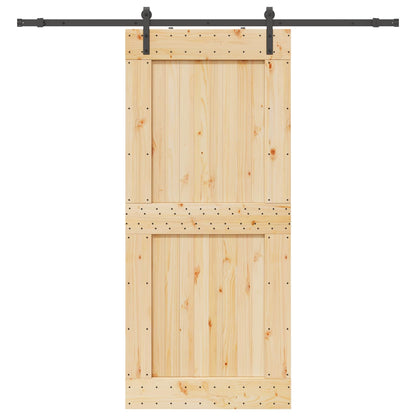 Schuifdeur NARVIK Naturel en Zwart 100 x 210 cm (213,5 cm)