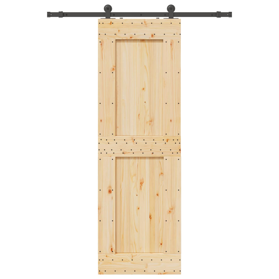 Schuifdeur NARVIK Naturel en Zwart 70 x 210 cm (152,5 cm)
