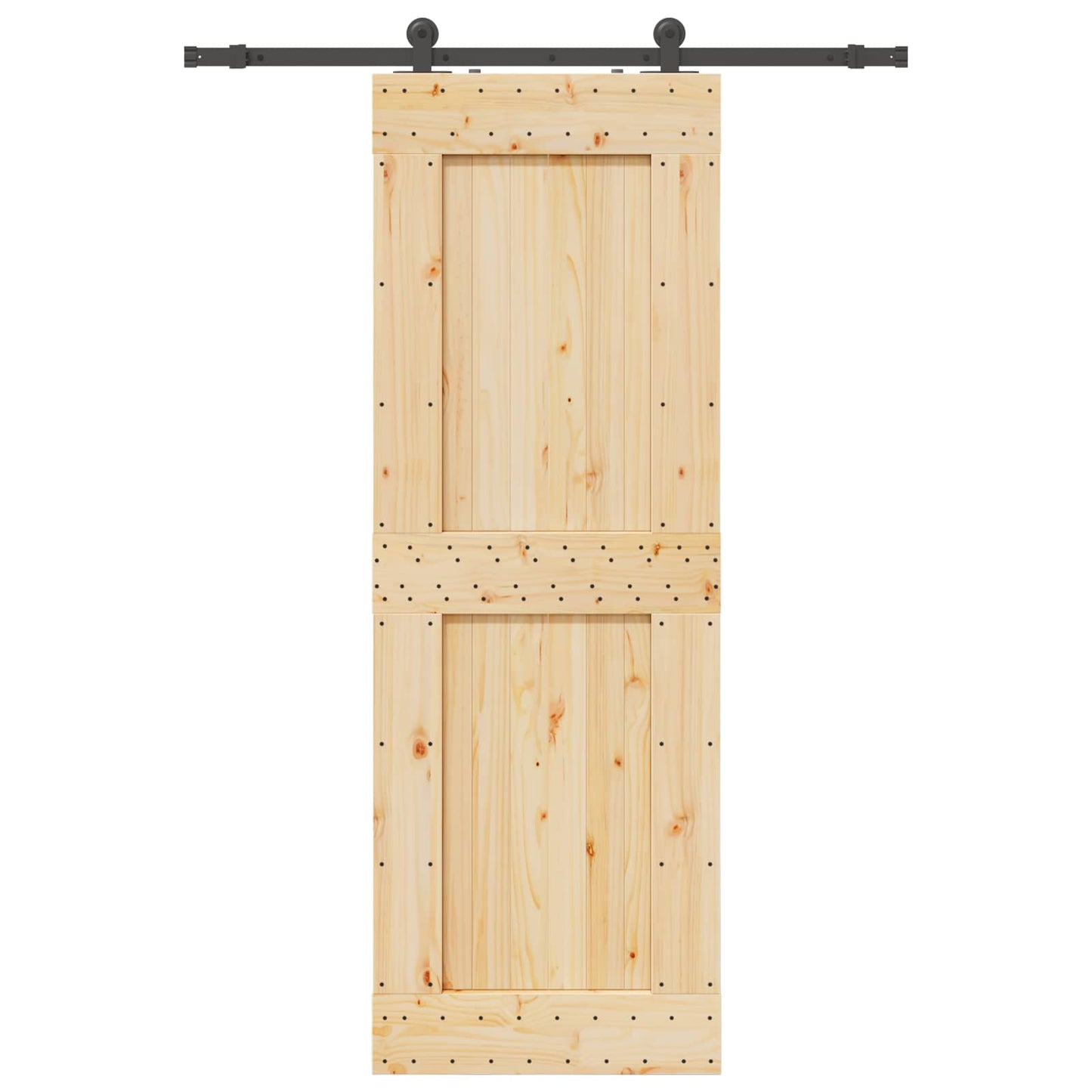 Schuifdeur NARVIK Naturel en Zwart 80 x 210 cm (152,5 cm)