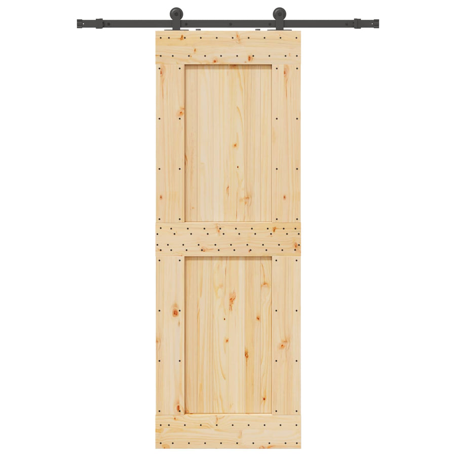 Schuifdeur NARVIK Naturel en Zwart 80 x 210 cm (152,5 cm)