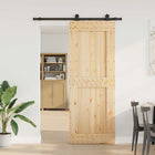 Schuifdeur Narvik 85x210 cm naturel zwart massief grenenhout staal