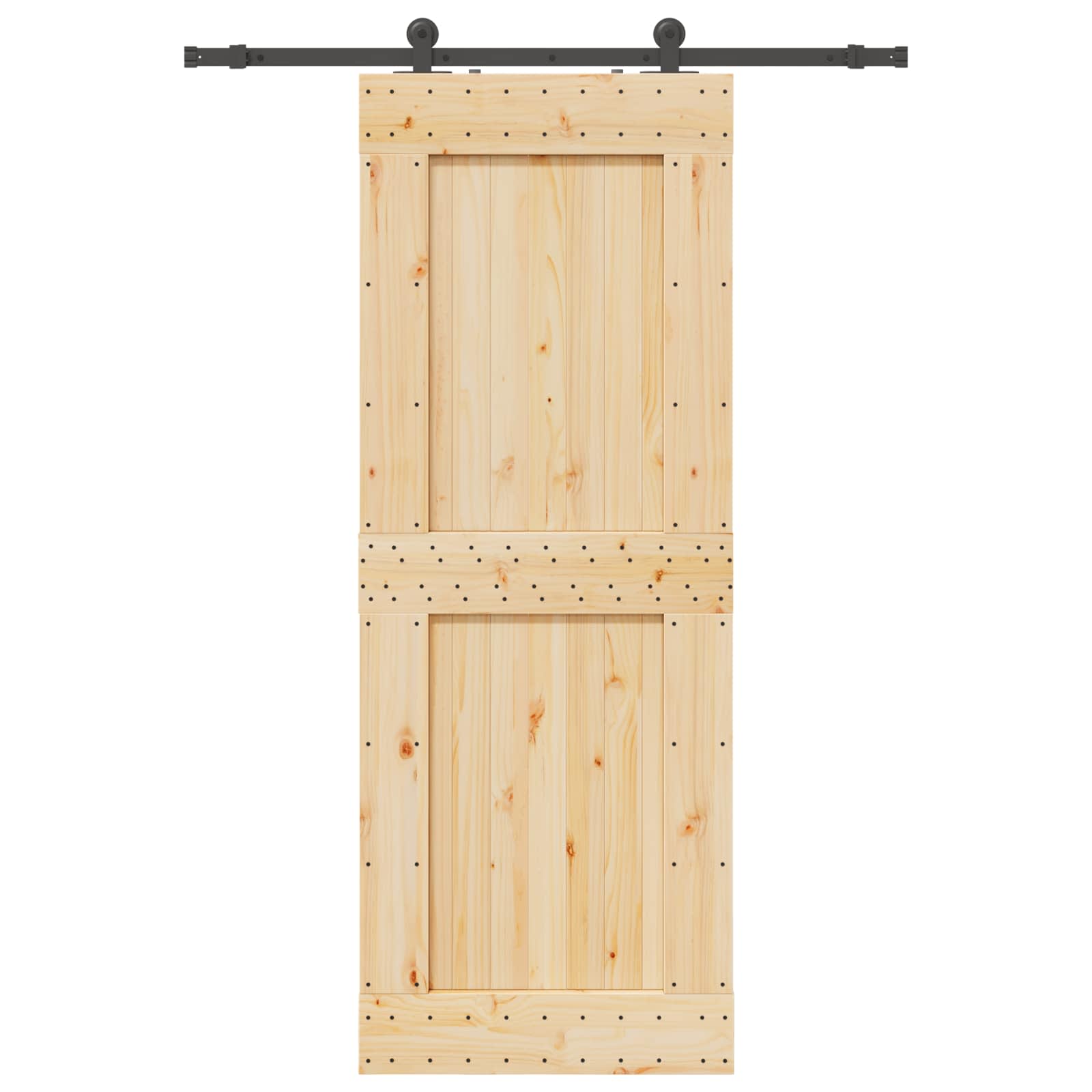 Schuifdeur NARVIK Naturel en Zwart 85 x 210 cm (152,5 cm)