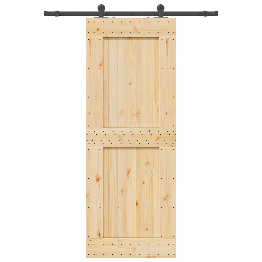 Schuifdeur NARVIK Naturel en Zwart 85 x 210 cm (152,5 cm)