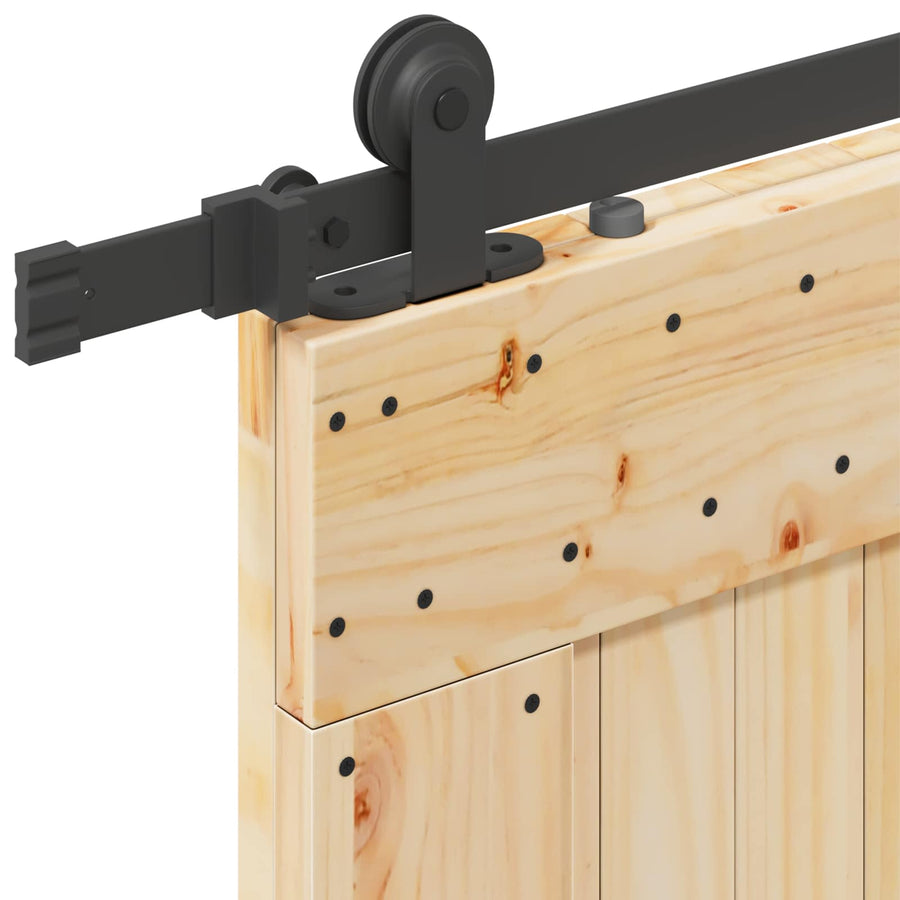 Schuifdeur NARVIK Naturel en Zwart 70 x 210 cm (213,5 cm)