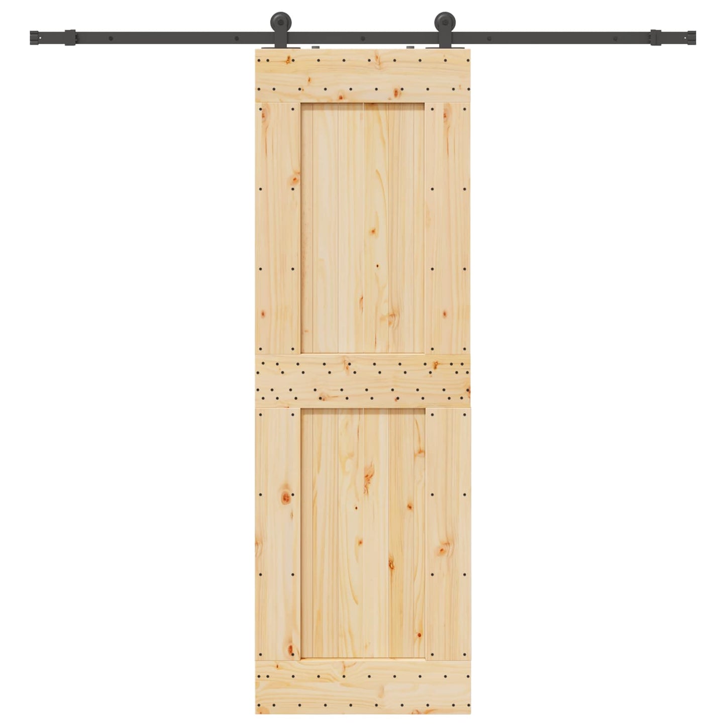 Schuifdeur NARVIK Naturel en Zwart 70 x 210 cm (213,5 cm)