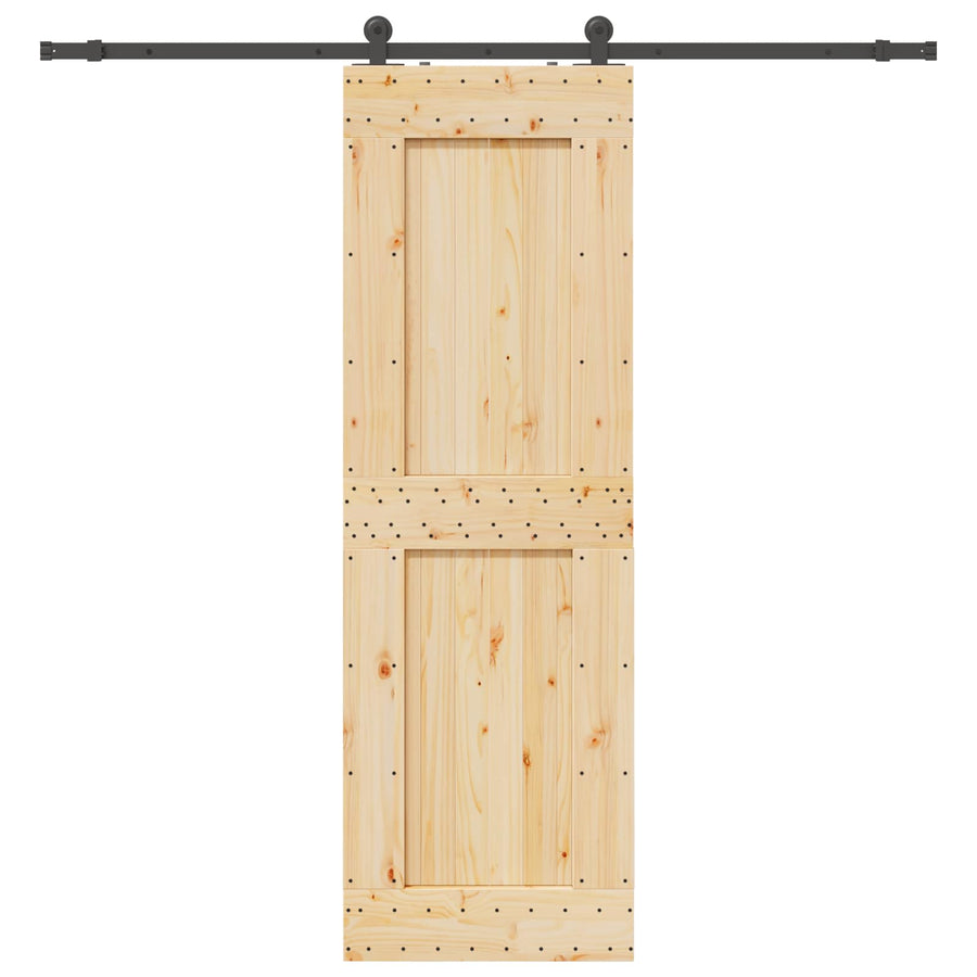 Schuifdeur NARVIK Naturel en Zwart 70 x 210 cm (213,5 cm)