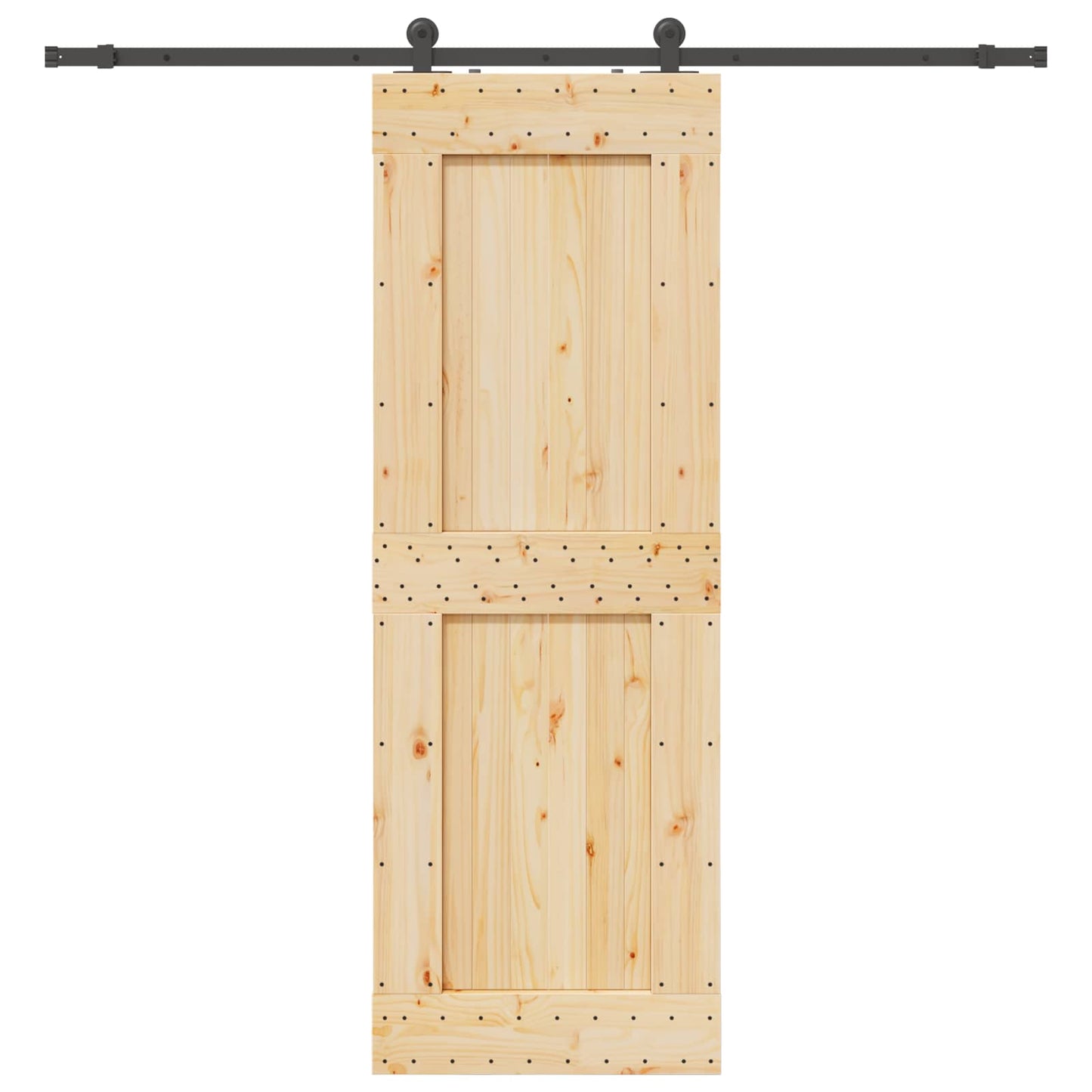 Schuifdeur NARVIK Naturel en Zwart 80 x 210 cm (213,5 cm)
