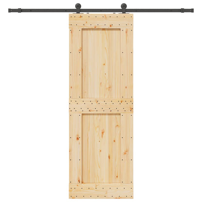 Schuifdeur NARVIK Naturel en Zwart 80 x 210 cm (213,5 cm)