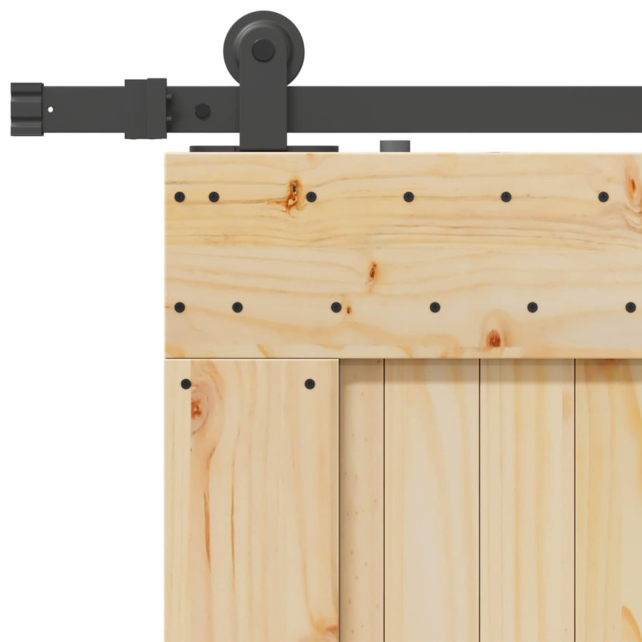 Schuifdeur NARVIK Naturel en Zwart 90 x 210 cm (213,5 cm)