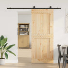 Schuifdeur Narvik 95x210 cm naturel zwart grenenhout staal