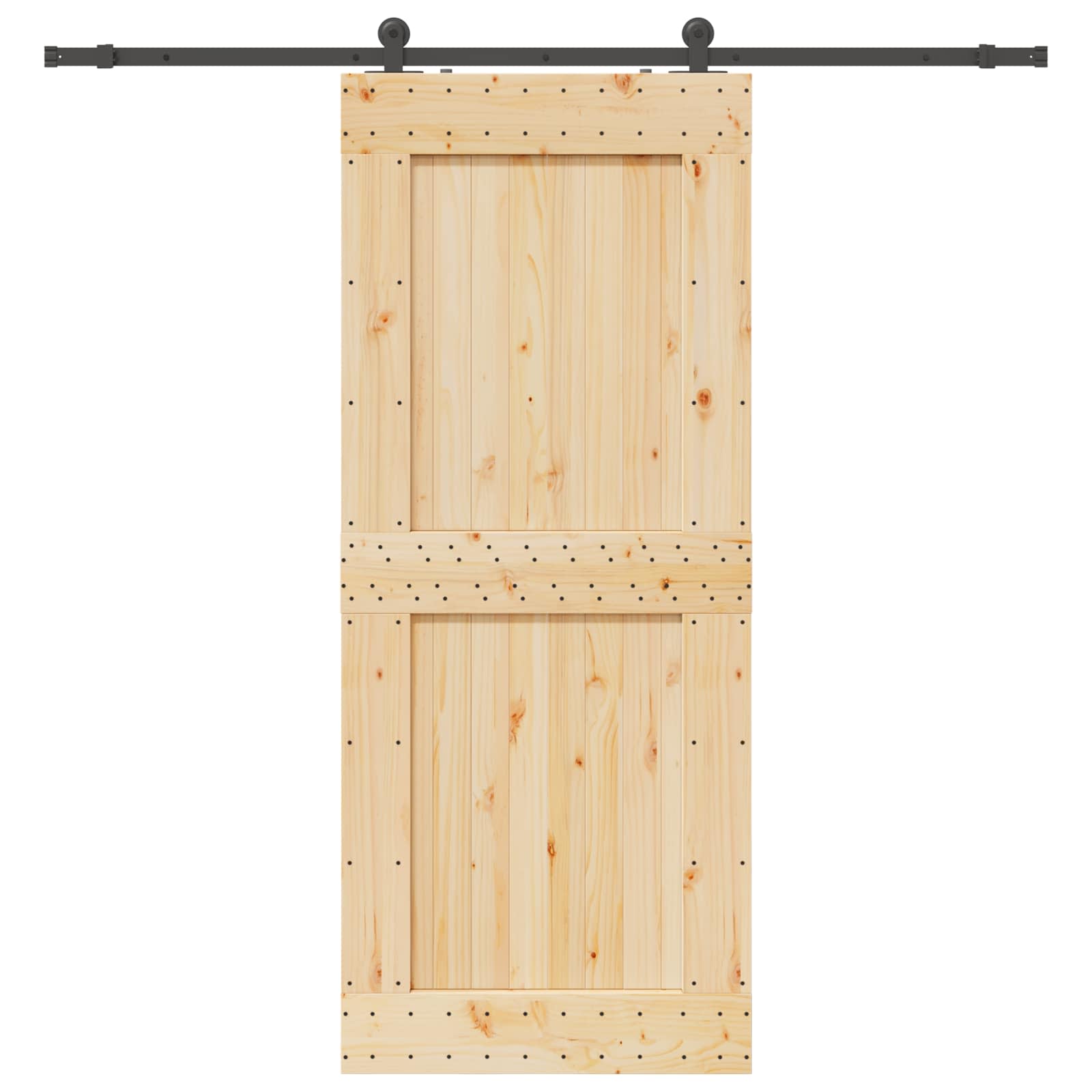 Schuifdeur NARVIK Naturel en Zwart 95 x 210 cm (213,5 cm)