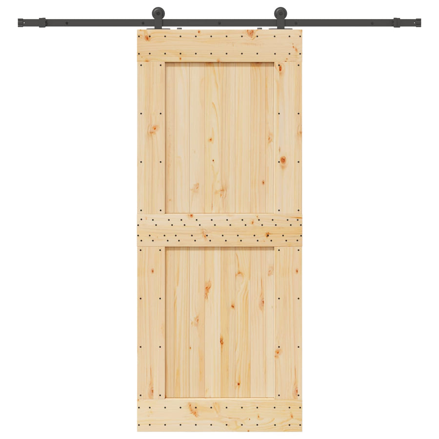 Schuifdeur NARVIK Naturel en Zwart 95 x 210 cm (213,5 cm)