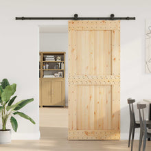 Schuifdeur NARVIK Naturel en Zwart 100 x 210 cm (213,5 cm)