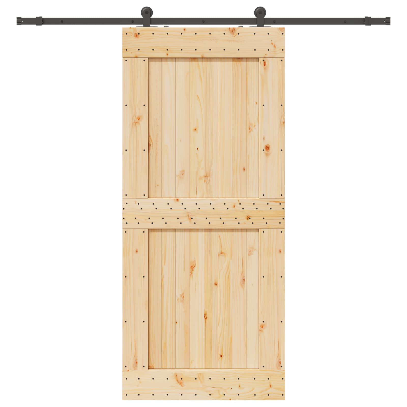Schuifdeur NARVIK Naturel en Zwart 100 x 210 cm (213,5 cm)