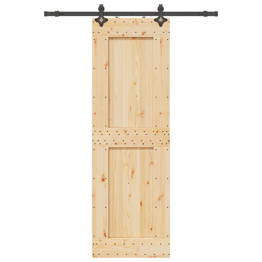 Schuifdeur NARVIK Naturel en Zwart 70 x 210 cm (152,5 cm)