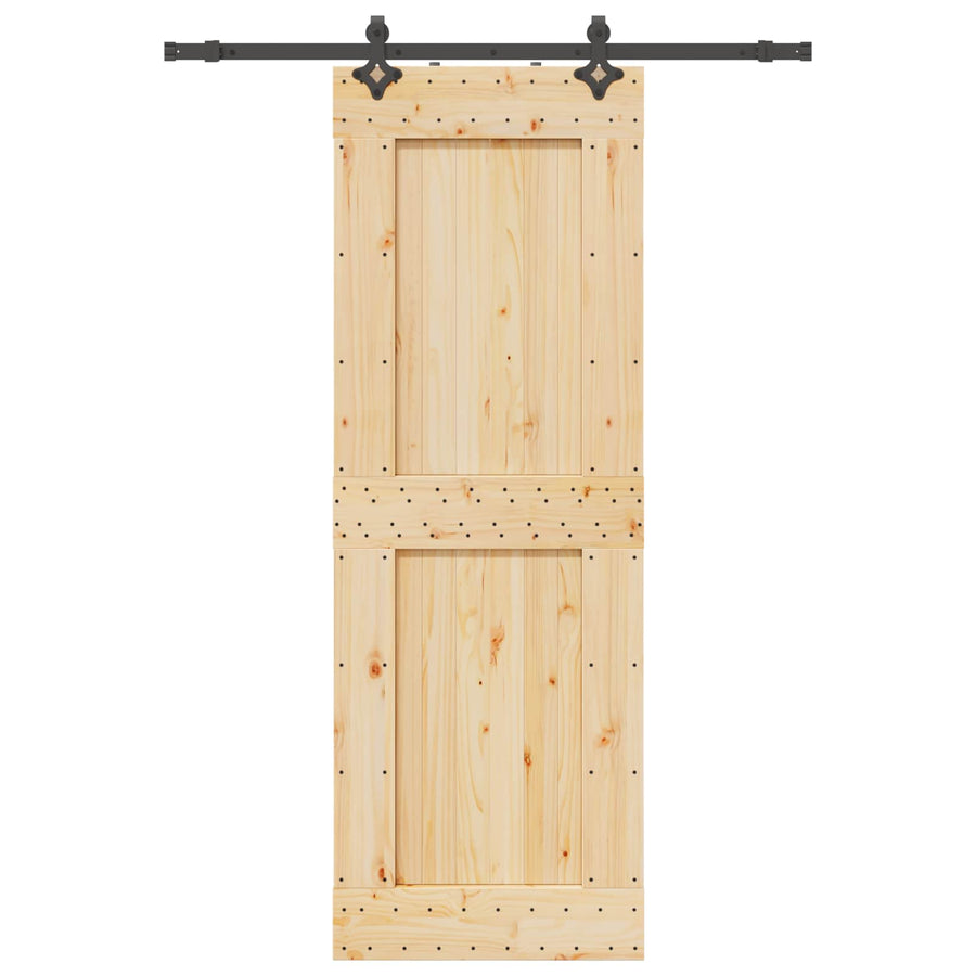 Schuifdeur NARVIK Naturel en Zwart 80 x 210 cm (152,5 cm)