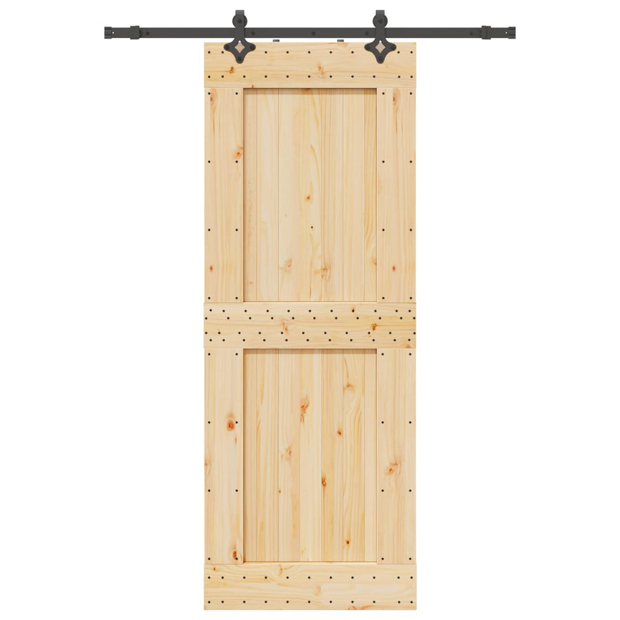 Schuifdeur NARVIK Naturel en Zwart 85 x 210 cm (152,5 cm)