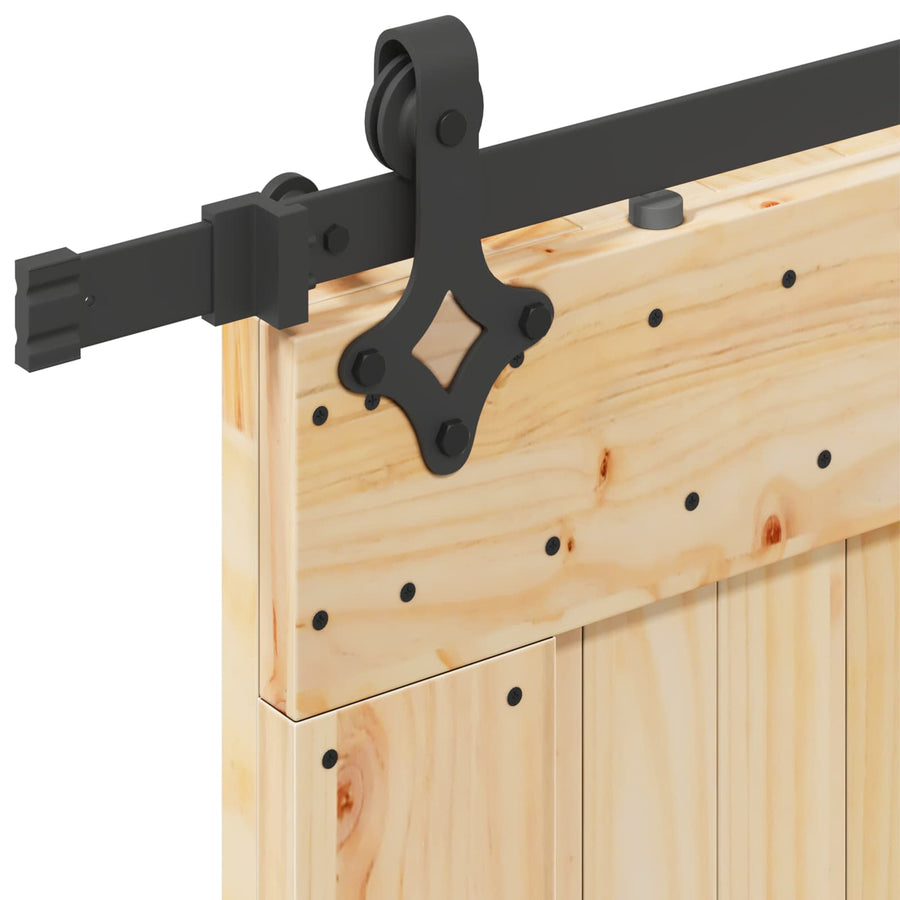 Schuifdeur NARVIK Naturel en Zwart 70 x 210 cm (213,5 cm)