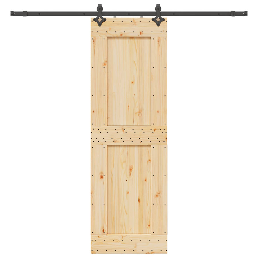 Schuifdeur NARVIK Naturel en Zwart 70 x 210 cm (213,5 cm)