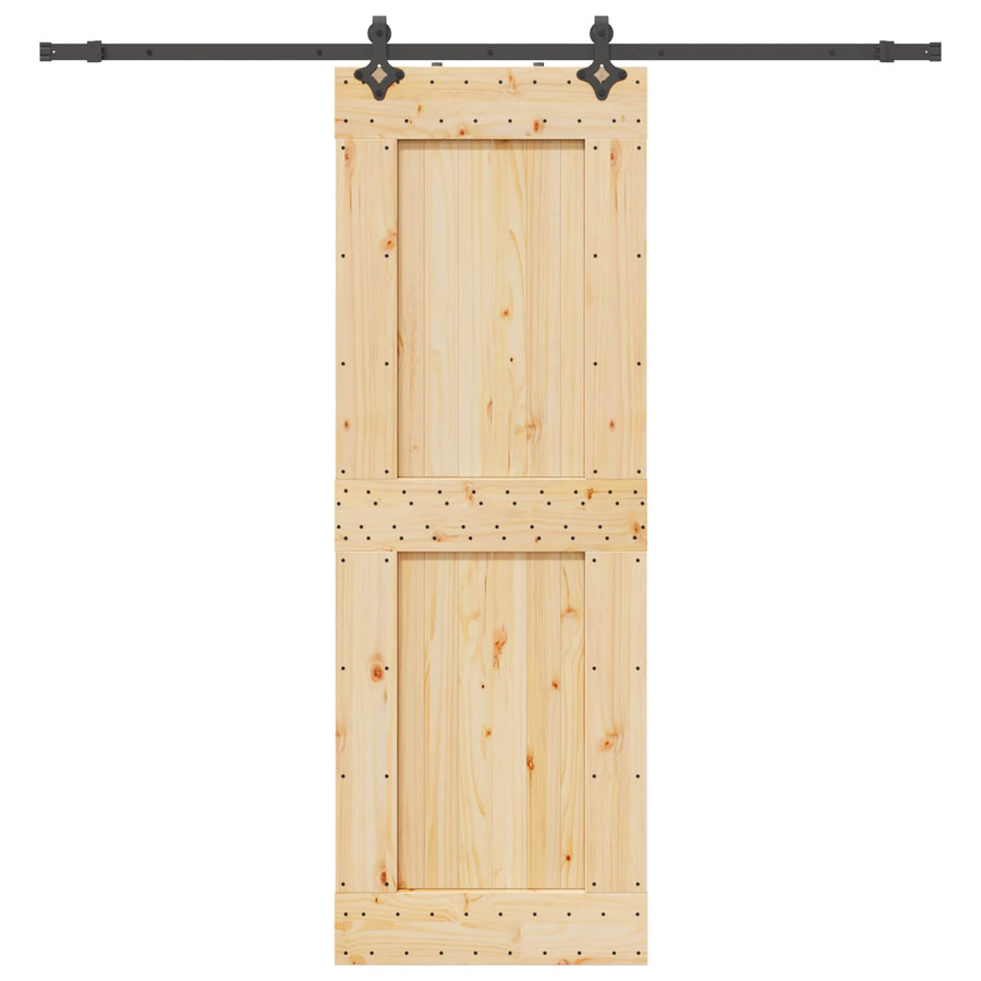 Schuifdeur NARVIK Naturel en Zwart 80 x 210 cm (213,5 cm)
