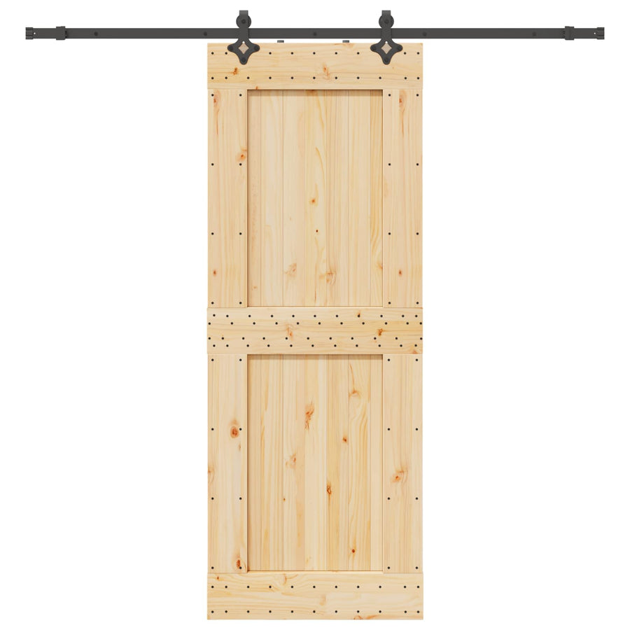 Schuifdeur NARVIK Naturel en Zwart 85 x 210 cm (213,5 cm)