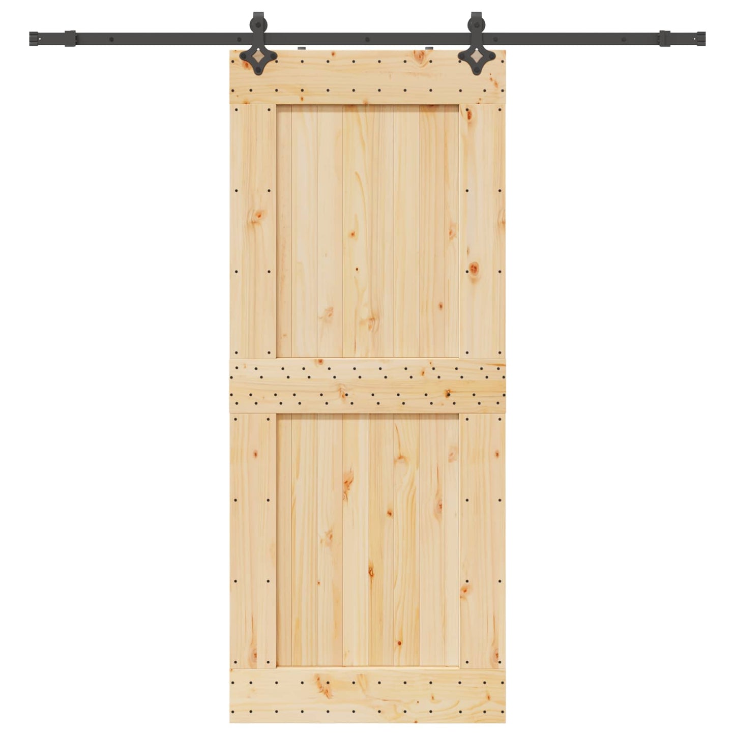 Schuifdeur NARVIK Naturel en Zwart 95 x 210 cm (213,5 cm)