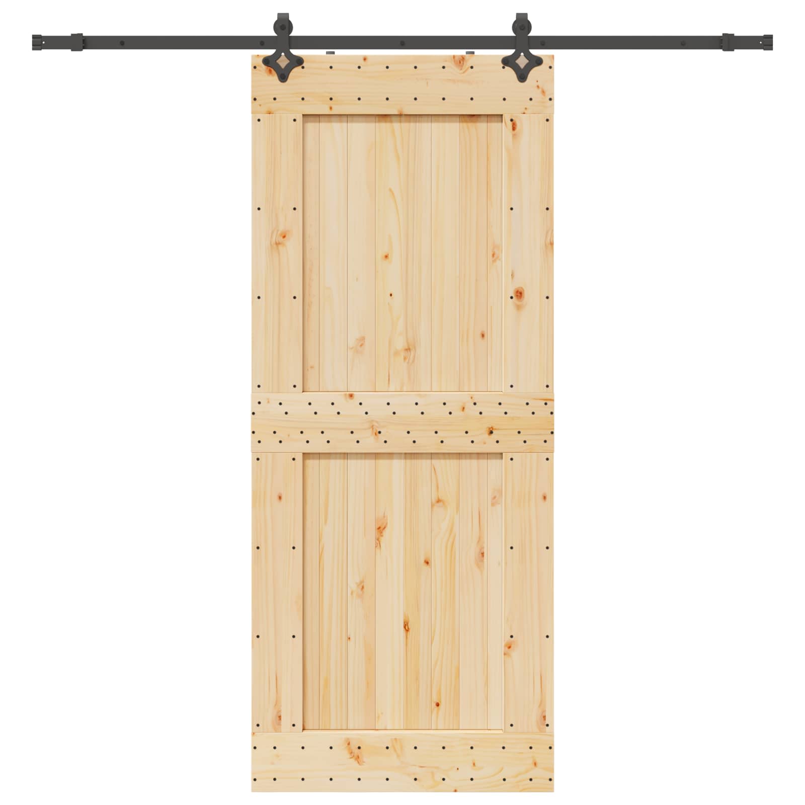 Schuifdeur NARVIK Naturel en Zwart 95 x 210 cm (213,5 cm)
