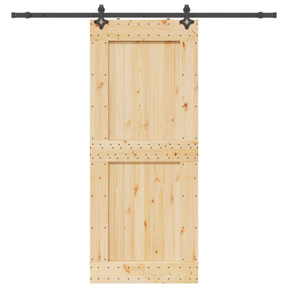 Schuifdeur NARVIK Naturel en Zwart 95 x 210 cm (213,5 cm)
