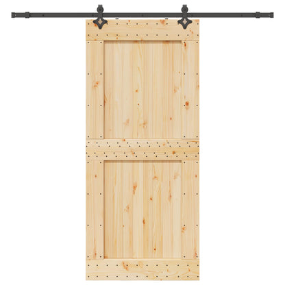 Schuifdeur NARVIK Naturel en Zwart 100 x 210 cm (213,5 cm)