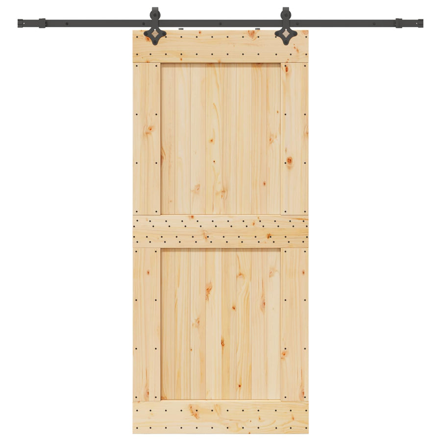 Schuifdeur NARVIK Naturel en Zwart 100 x 210 cm (213,5 cm)
