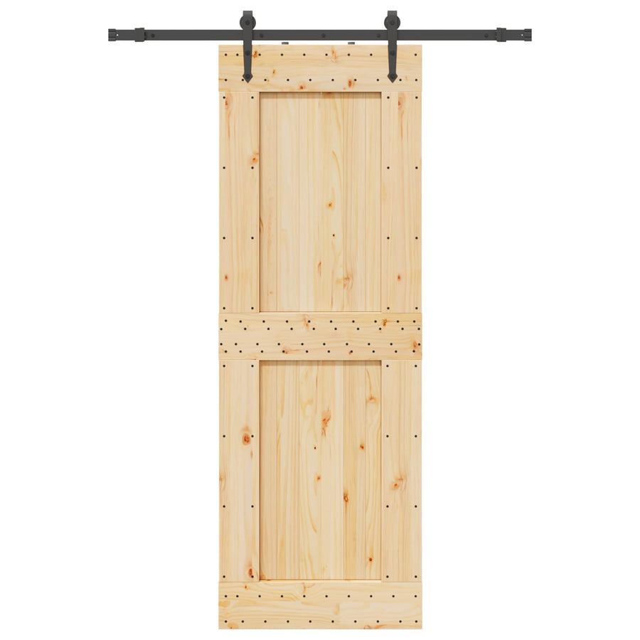 Schuifdeur NARVIK Naturel en Zwart 80 x 210 cm (152,5 cm)