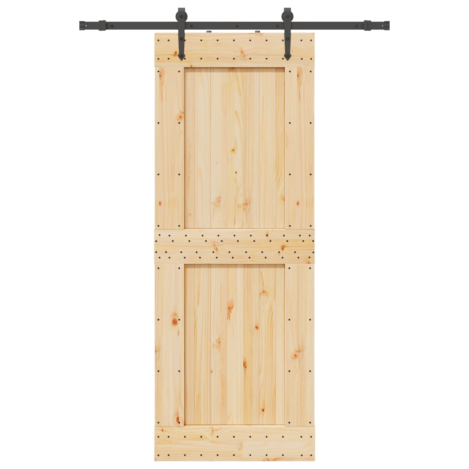 Schuifdeur NARVIK Naturel en Zwart 85 x 210 cm (152,5 cm)