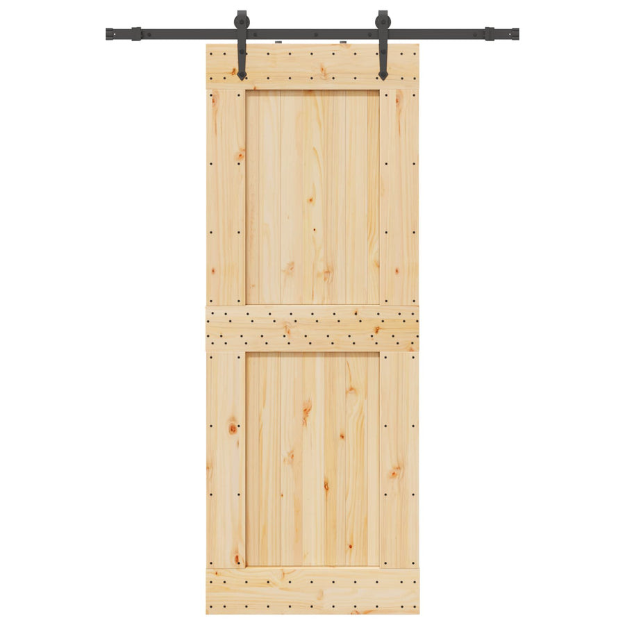 Schuifdeur NARVIK Naturel en Zwart 85 x 210 cm (152,5 cm)