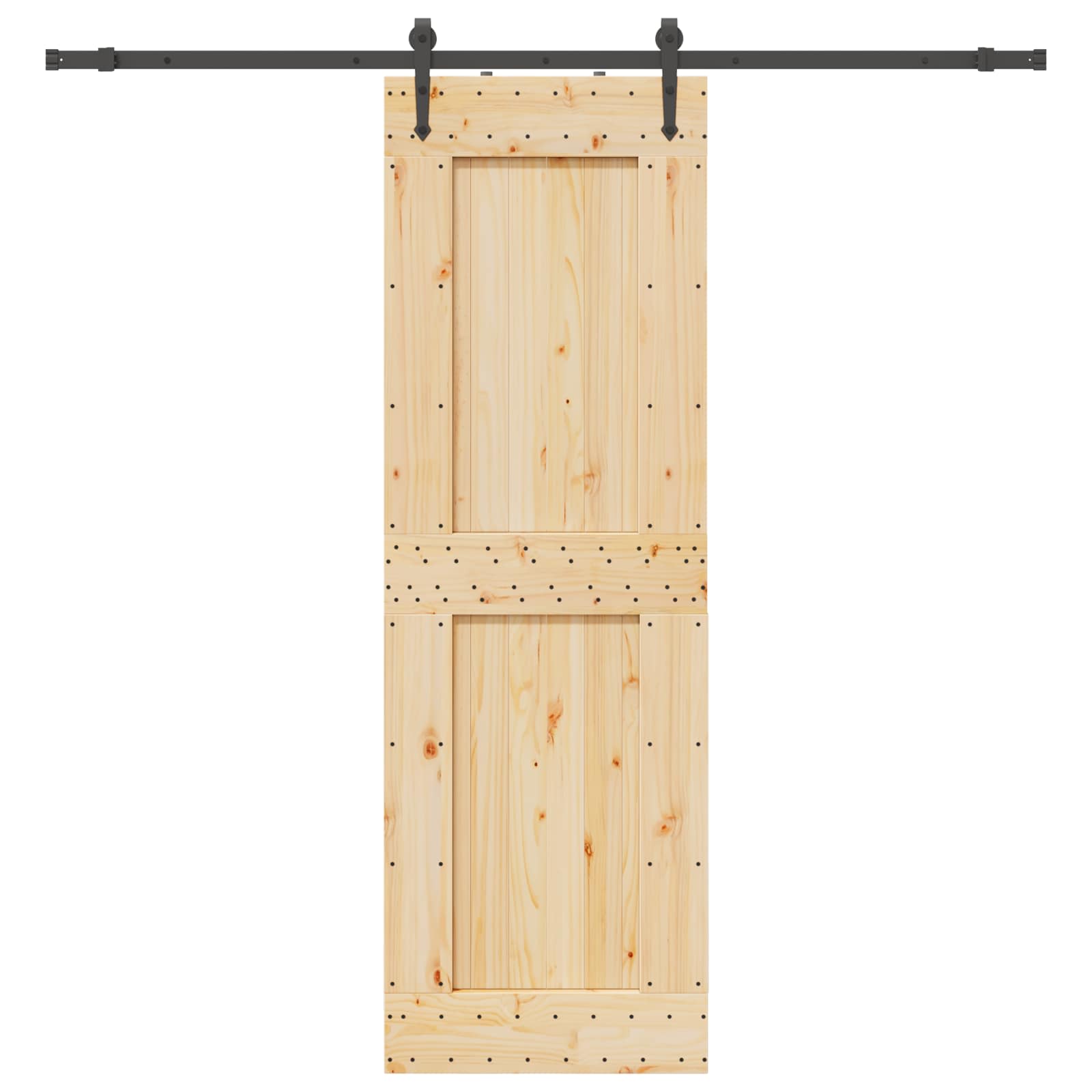 Schuifdeur NARVIK Naturel en Zwart 70 x 210 cm (213,5 cm)