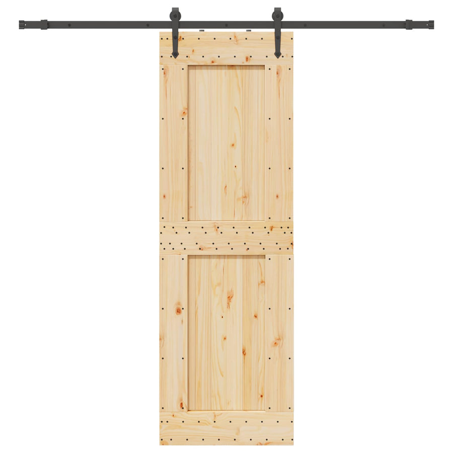 Schuifdeur NARVIK Naturel en Zwart 70 x 210 cm (213,5 cm)